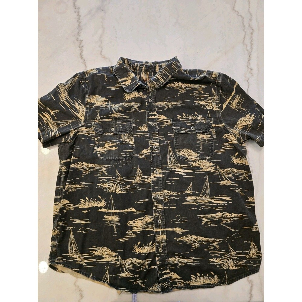 Boulder Creek Sailboat Short Sleeve Mens 3XL Shirt Sleeve Button Down Cotton